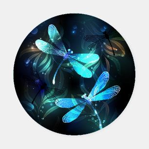 Lake Glowing Dragonflies Coaster Set