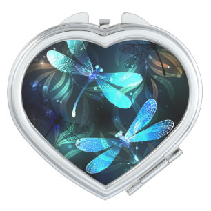 Lake Glowing Dragonflies Compact Mirror
