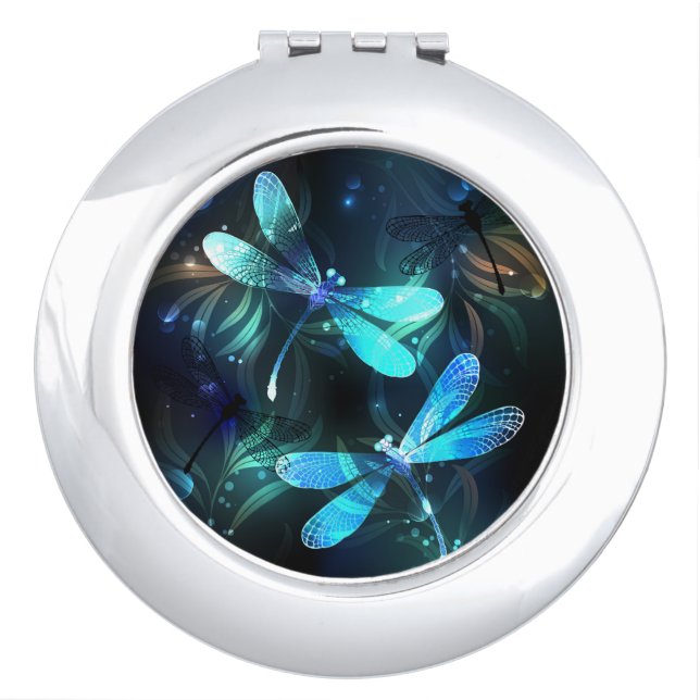Lake Glowing Dragonflies Compact Mirror (Front)