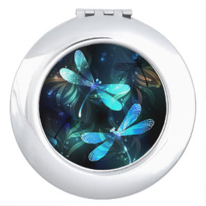 Lake Glowing Dragonflies Compact Mirror