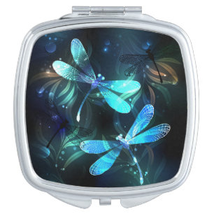 Lake Glowing Dragonflies Compact Mirror