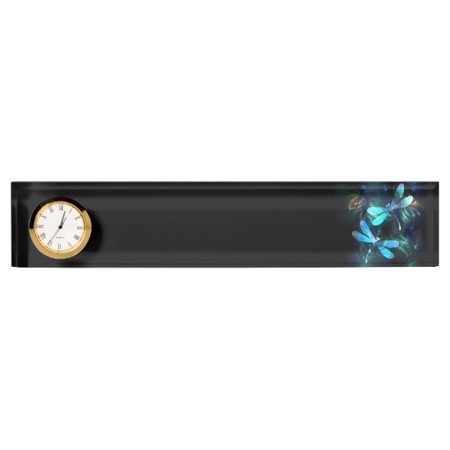 Lake Glowing Dragonflies Desk Name Plate (Front)