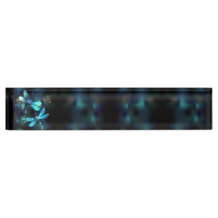 Lake Glowing Dragonflies Desk Name Plate