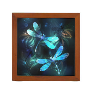 Lake Glowing Dragonflies Desk Organizer