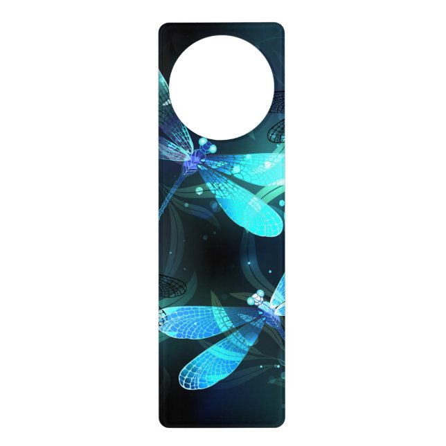 Lake Glowing Dragonflies Door Hanger (Front)
