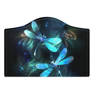 Lake Glowing Dragonflies Door Sign