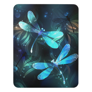 Lake Glowing Dragonflies Door Sign