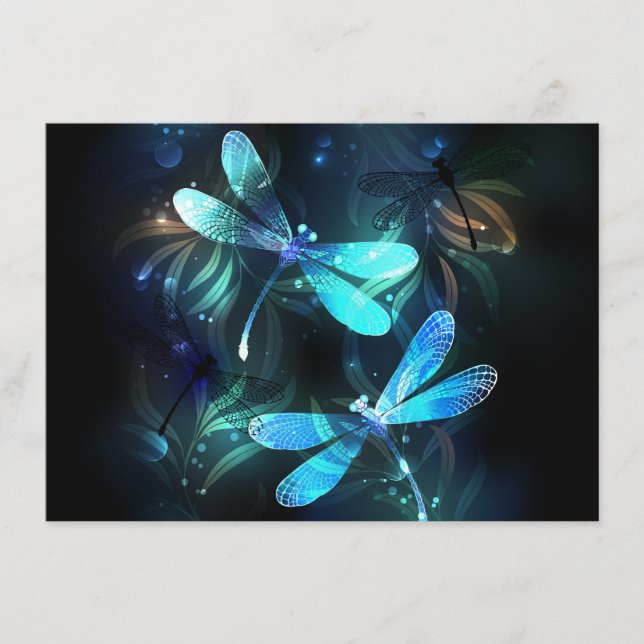 Lake Glowing Dragonflies Enclosure Card (Front)