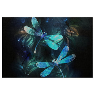 Lake Glowing Dragonflies Fabric