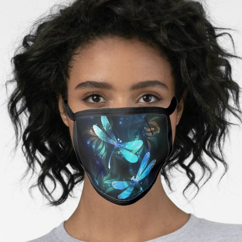 Lake Glowing Dragonflies Face Mask