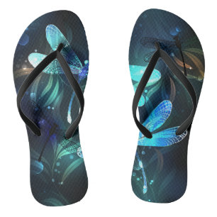 Lake Glowing Dragonflies Flip Flops