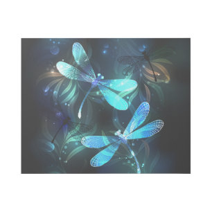 Lake Glowing Dragonflies Gallery Wrap
