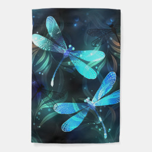 Lake Glowing Dragonflies Garden Flag