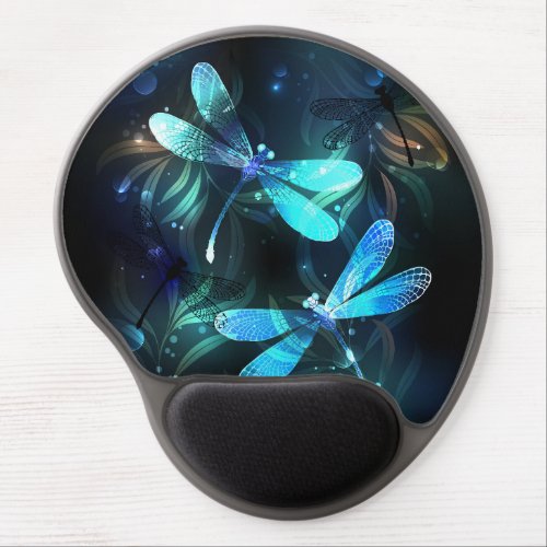 Lake Glowing Dragonflies Gel Mouse Pad