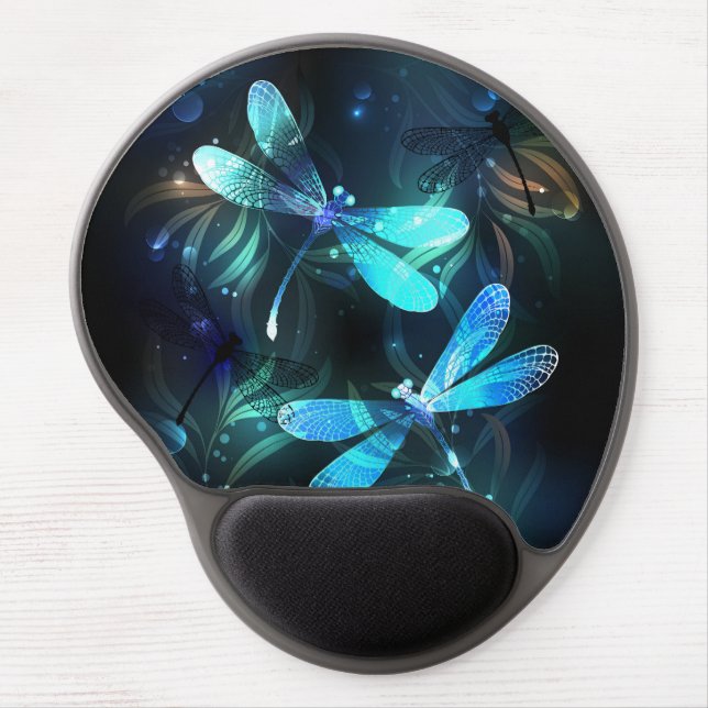 Lake Glowing Dragonflies Gel Mouse Pad (Front)