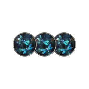 Lake Glowing Dragonflies Golf Ball Marker