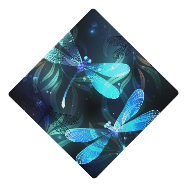 Lake Glowing Dragonflies Graduation Cap Topper (Front)
