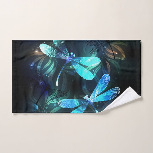 Lake Glowing Dragonflies Hand Towel (Hand Towel)