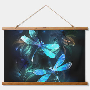 Lake Glowing Dragonflies Hanging Tapestry