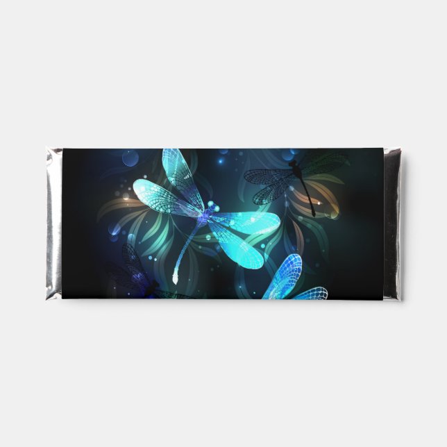 Lake Glowing Dragonflies Hershey Bar Favors (Front)