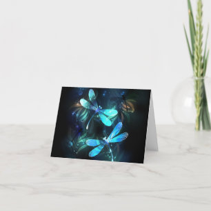 Lake Glowing Dragonflies Holiday Card