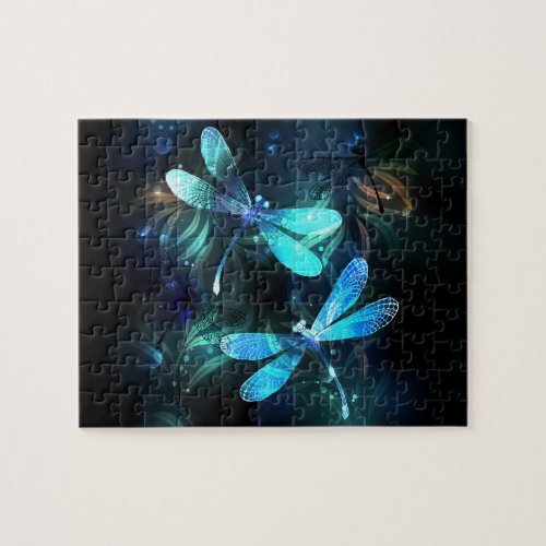 Lake Glowing Dragonflies Jigsaw Puzzle