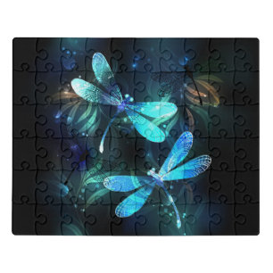 Lake Glowing Dragonflies Jigsaw Puzzle