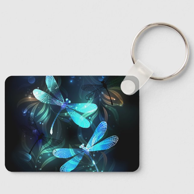 Lake Glowing Dragonflies Keychain (Front)