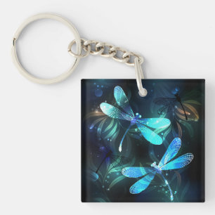 Lake Glowing Dragonflies Keychain