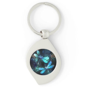 Lake Glowing Dragonflies Keychain
