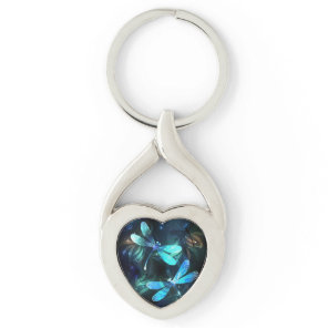 Lake Glowing Dragonflies Keychain