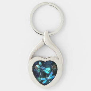 Lake Glowing Dragonflies Keychain