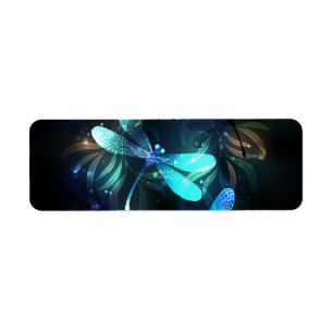 Lake Glowing Dragonflies Label