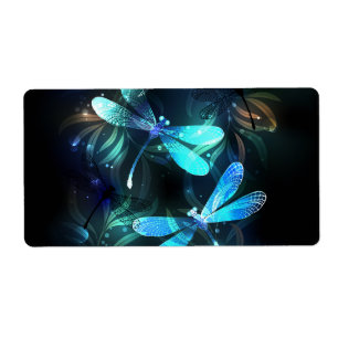 Lake Glowing Dragonflies Label