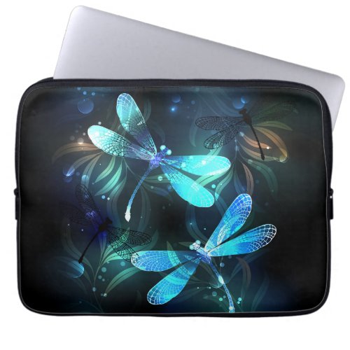 Lake Glowing Dragonflies Laptop Sleeve