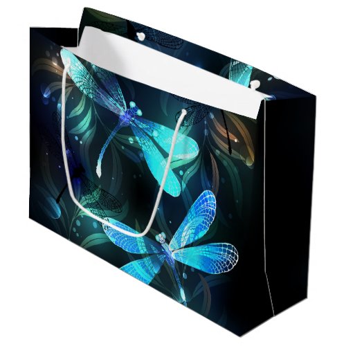 Lake Glowing Dragonflies Large Gift Bag