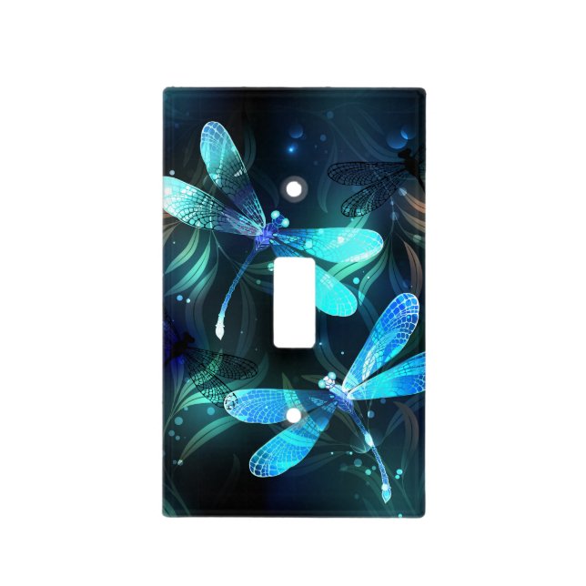 Lake Glowing Dragonflies Light Switch Cover (Front)