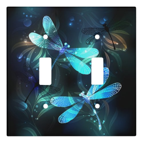 Lake Glowing Dragonflies Light Switch Cover