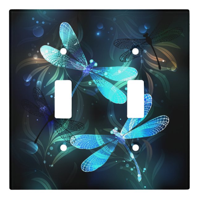 Lake Glowing Dragonflies Light Switch Cover (Front)