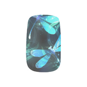 Lake Glowing Dragonflies Minx Nail Art