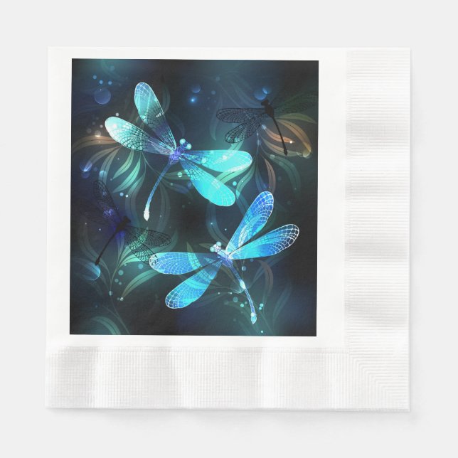 Lake Glowing Dragonflies Napkins (Front)
