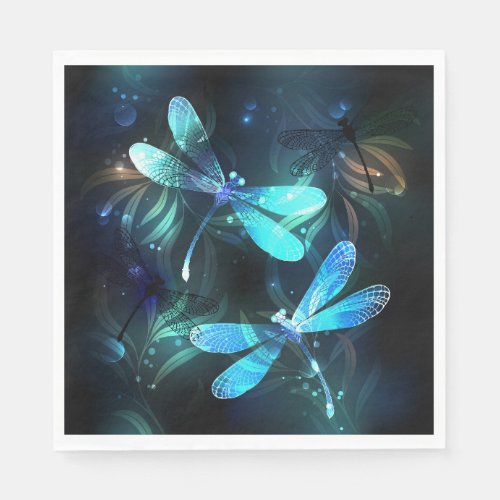 Lake Glowing Dragonflies Napkins