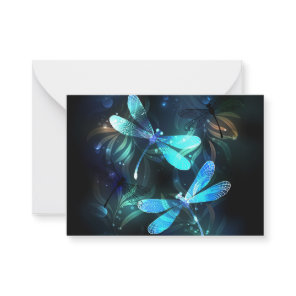 Lake Glowing Dragonflies Note Card