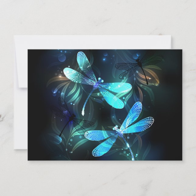 Lake Glowing Dragonflies Note Card (Front)