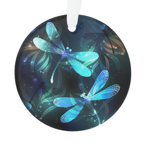 Lake Glowing Dragonflies Ornament