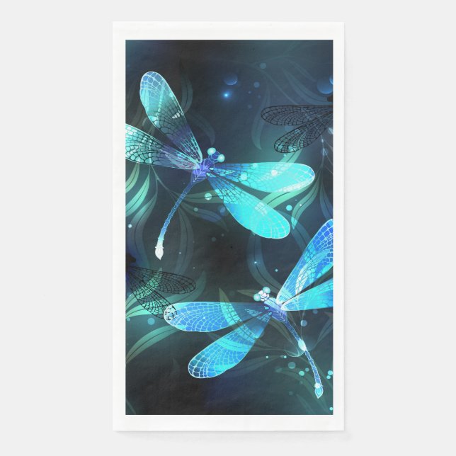 Lake Glowing Dragonflies Paper Guest Towels (Front)