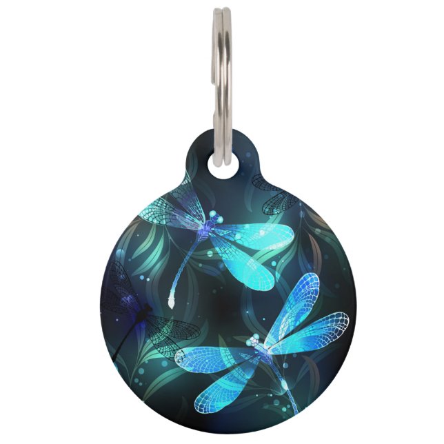 Lake Glowing Dragonflies Pet ID Tag (Front)