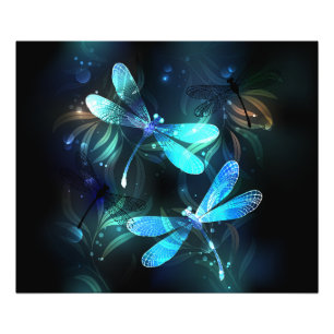 Lake Glowing Dragonflies Photo Print