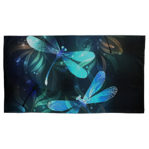 Lake Glowing Dragonflies Pillow Case