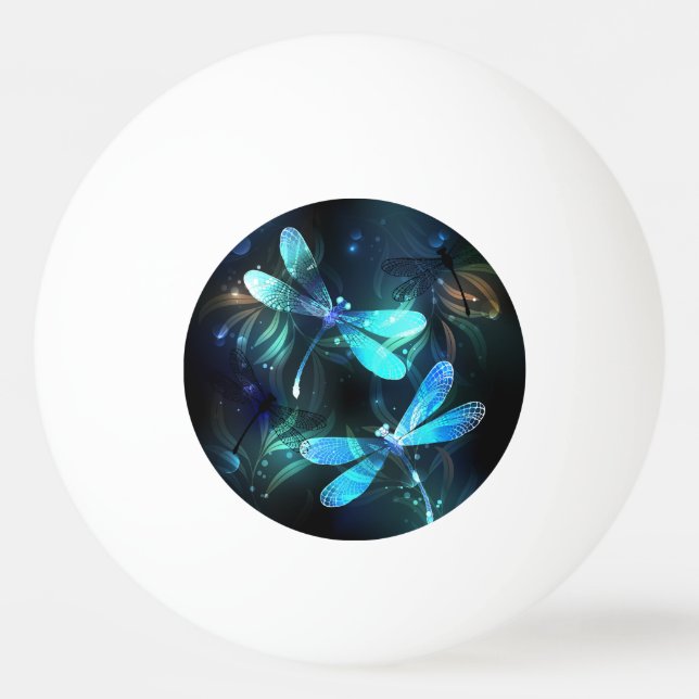 Lake Glowing Dragonflies Ping Pong Ball (Front)